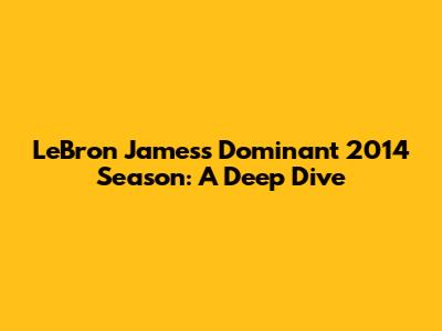 LeBron James's Dominant 2014 Season: A Deep Dive