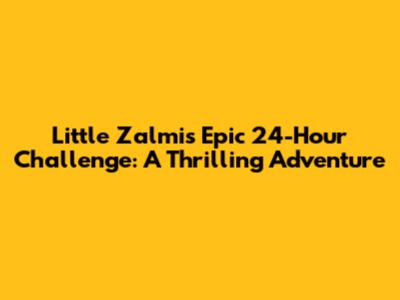 Little Zalmi's Epic 24-Hour Challenge: A Thrilling Adventure