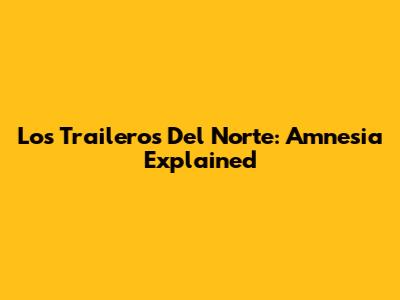 Los Traileros Del Norte: Amnesia Explained