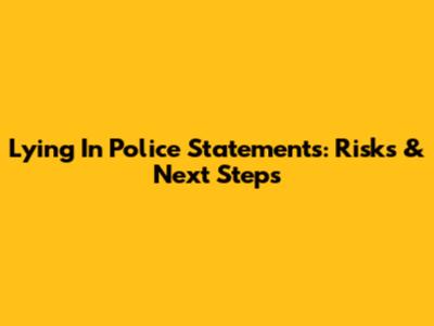 Lying In Police Statements: Risks & Next Steps