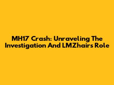 MH17 Crash: Unraveling The Investigation And LMZhair's Role