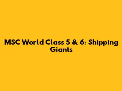 MSC World Class 5 & 6: Shipping Giants