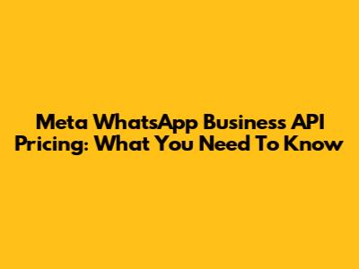 Meta WhatsApp Business API Pricing: What You Need To Know