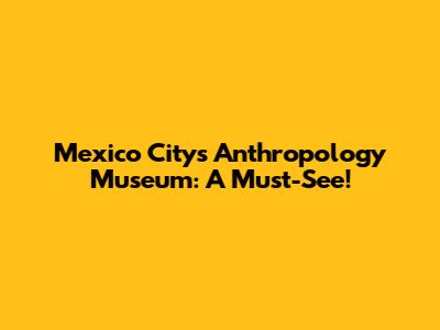 Mexico City's Anthropology Museum: A Must-See!