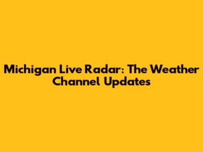 Michigan Live Radar: The Weather Channel Updates
