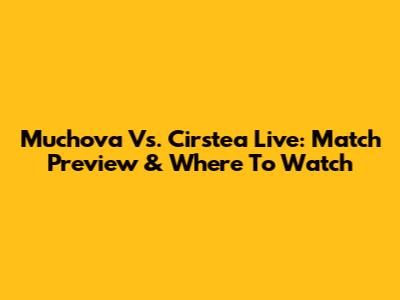 Muchova Vs. Cirstea Live: Match Preview & Where To Watch