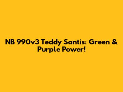 NB 990v3 Teddy Santis: Green & Purple Power!