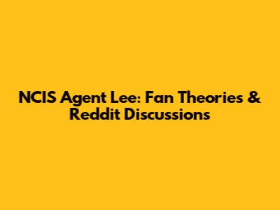 NCIS Agent Lee: Fan Theories & Reddit Discussions