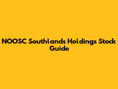 NOOSC Southlands Holdings Stock Guide