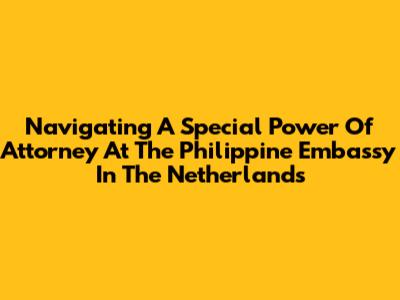 Navigating A Special Power Of Attorney At The Philippine Embassy In The Netherlands
