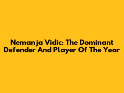 Nemanja Vidic: The Dominant Defender And Player Of The Year