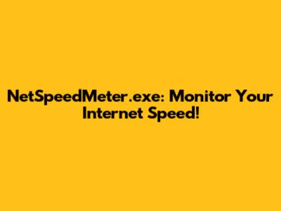 NetSpeedMeter.exe: Monitor Your Internet Speed!