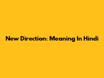 New Direction: Meaning In Hindi