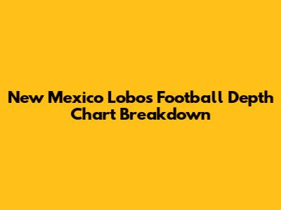 New Mexico Lobos Football Depth Chart Breakdown