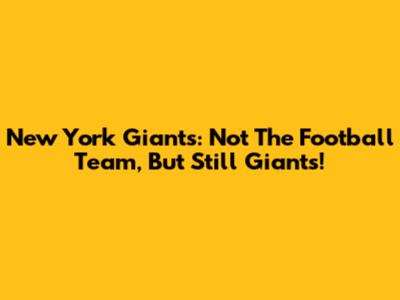 New York Giants: Not The Football Team, But Still Giants!