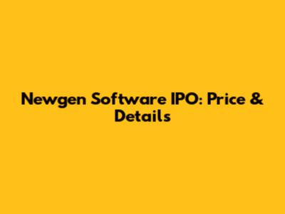 Newgen Software IPO: Price & Details