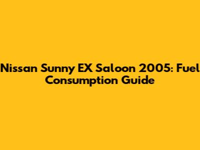Nissan Sunny EX Saloon 2005: Fuel Consumption Guide