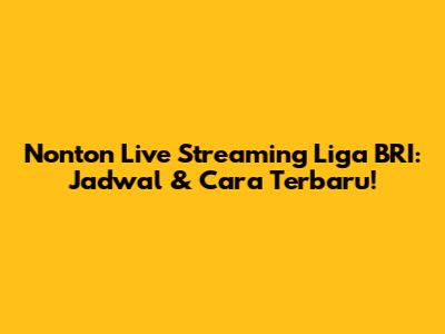 Nonton Live Streaming Liga BRI: Jadwal & Cara Terbaru!