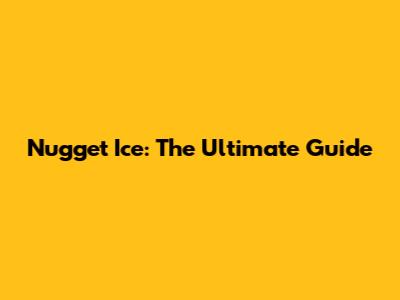 Nugget Ice: The Ultimate Guide