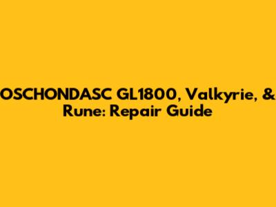 OSCHONDASC GL1800, Valkyrie, & Rune: Repair Guide