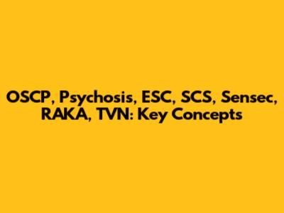 OSCP, Psychosis, ESC, SCS, Sensec, RAKA, TVN: Key Concepts