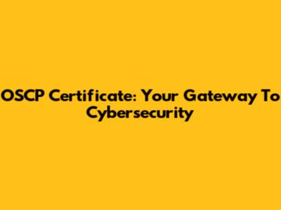 OSCP Certificate: Your Gateway To Cybersecurity