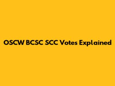 OSCW BCSC SCC Votes Explained