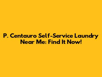 P. Centauro Self-Service Laundry Near Me: Find It Now!
