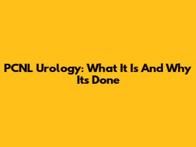 PCNL Urology: What It Is And Why It's Done