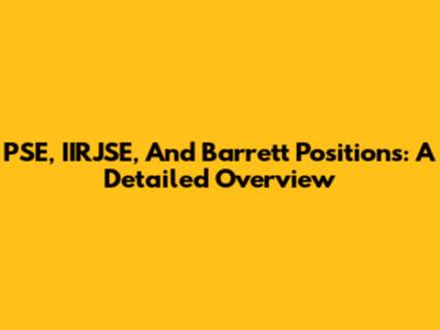 PSE, IIRJSE, And Barrett Positions: A Detailed Overview