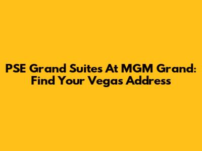 PSE Grand Suites At MGM Grand: Find Your Vegas Address