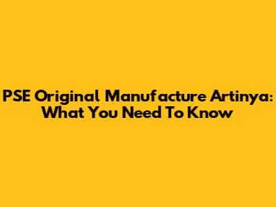 PSE Original Manufacture Artinya: What You Need To Know