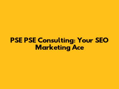 PSE PSE Consulting: Your SEO Marketing Ace