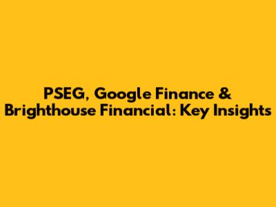 PSEG, Google Finance & Brighthouse Financial: Key Insights