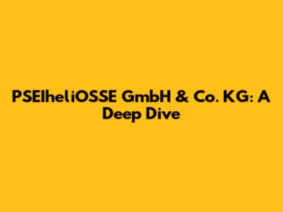 PSEIheliOSSE GmbH & Co. KG: A Deep Dive