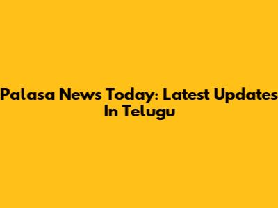 Palasa News Today: Latest Updates In Telugu