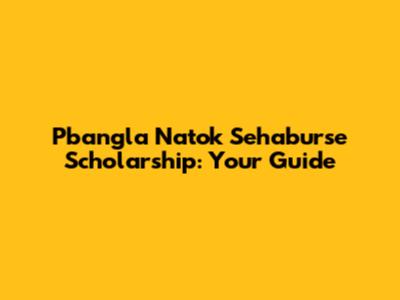 Pbangla Natok Sehaburse Scholarship: Your Guide