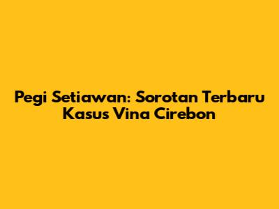 Pegi Setiawan: Sorotan Terbaru Kasus Vina Cirebon