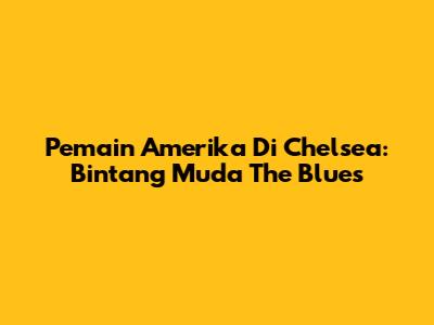 Pemain Amerika Di Chelsea: Bintang Muda The Blues
