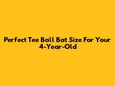 Perfect Tee Ball Bat Size For Your 4-Year-Old