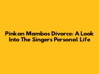 Pinkan Mambo's Divorce: A Look Into The Singer's Personal Life