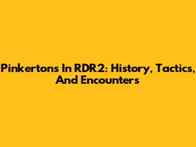 Pinkertons In RDR2: History, Tactics, And Encounters