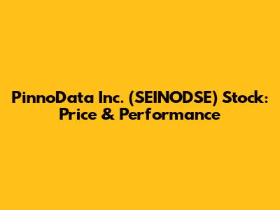 PinnoData Inc. (SEINODSE) Stock: Price & Performance