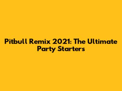 Pitbull Remix 2021: The Ultimate Party Starters