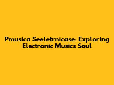 Pmusica Seeletrnicase: Exploring Electronic Music's Soul