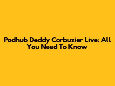 Podhub Deddy Corbuzier Live: All You Need To Know