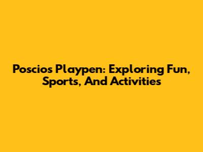 Poscios Playpen: Exploring Fun, Sports, And Activities
