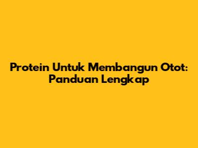 Protein Untuk Membangun Otot: Panduan Lengkap