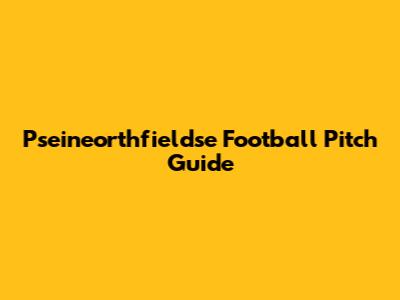 Pseineorthfieldse Football Pitch Guide