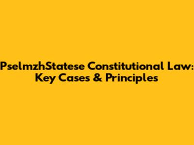 PselmzhStatese Constitutional Law: Key Cases & Principles